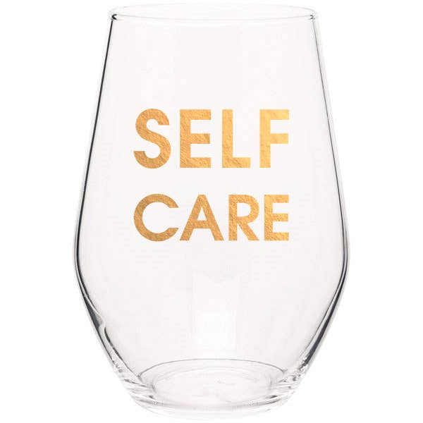 Self Care Wine Glass Stemless Wine Glass