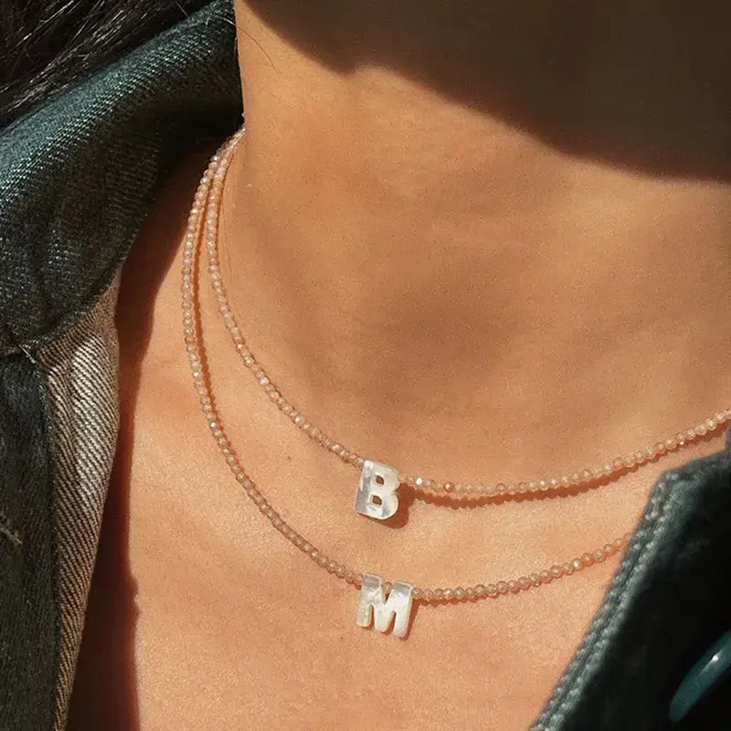 Initial Shell Pendant Necklace