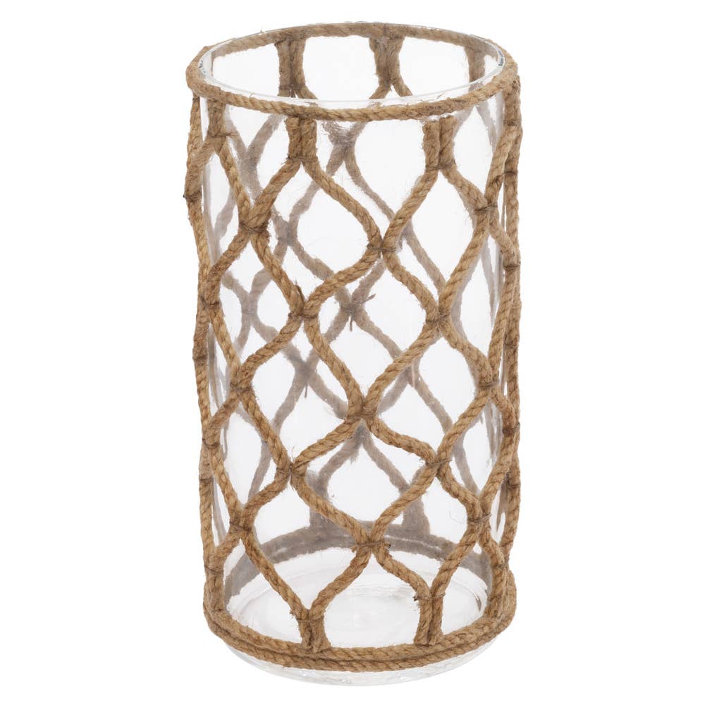 Tall Jute Hurricane Lantern