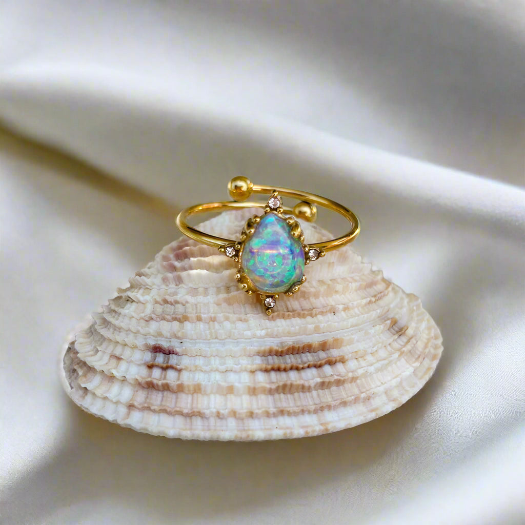 Calypso Opal Teardrop Ring