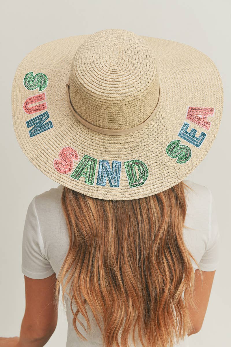 Sun Sand Sea Braided Floppy Hat