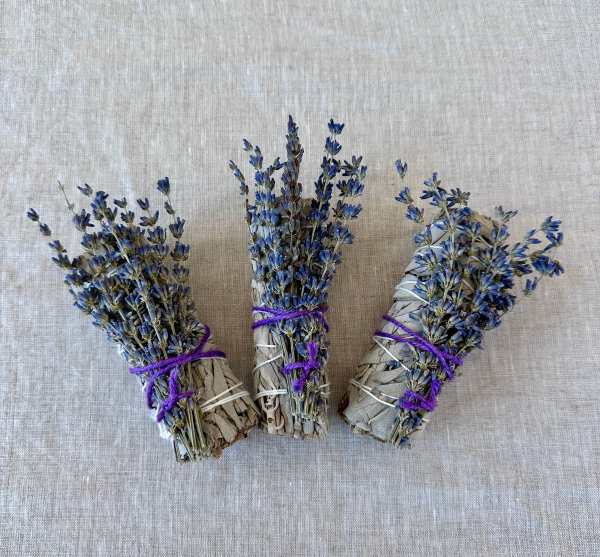 White Sage w/ Mini Lavender Bouquets Smudge Sticks