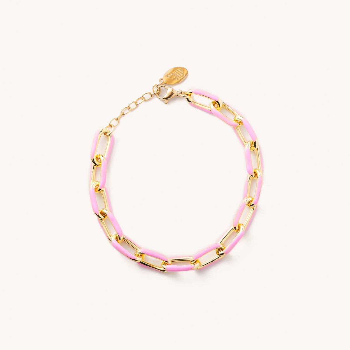 Pink Acrylic Chain Bracelet