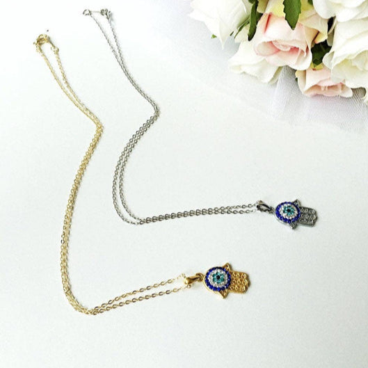 Hamsa Evil Eye Necklace